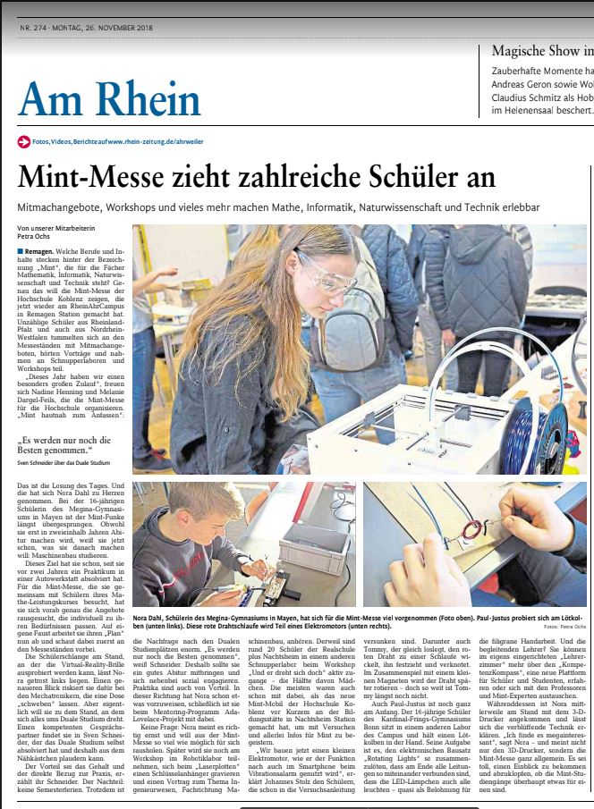 RZ Bericht Mint Messe Remagen 2018