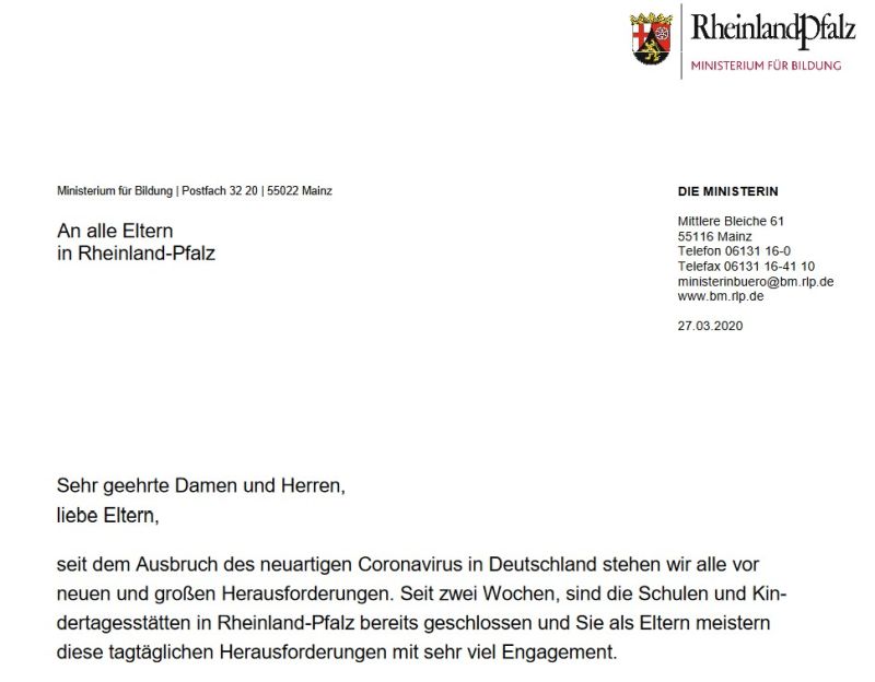 Elternbrief 27 3 2020